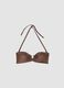 Braunes Bandeau-Bikini-Top aus elastischem Stoff mit Glitzer_4