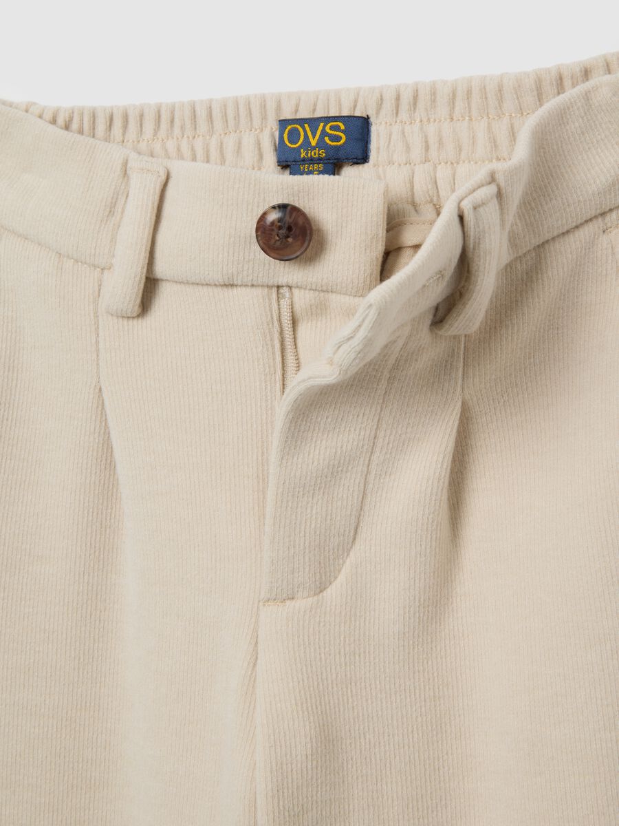 Boys' beige regular fit trousers_3