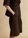 Brown regular fit lyocell and linen blend shorts_3
