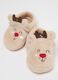 Christmas Set: Baby Hat and Booties in Beige Velour_2