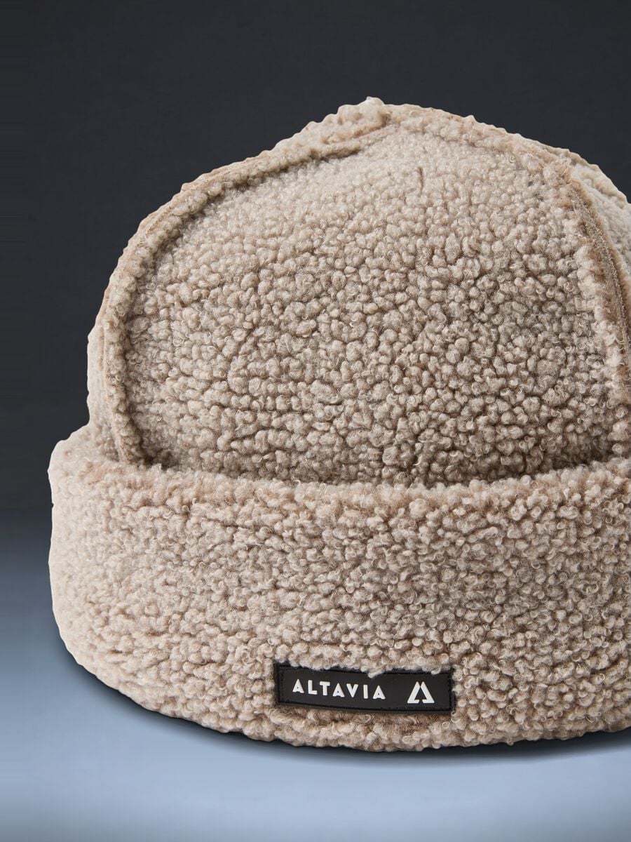 Beige teddy-effect beanie ALTAVIA WITH DEBORAH COMPAGNONI_2
