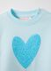 Sweatshirt azul-celeste de mistura de algod&atilde;o corte regular com cora&ccedil;&atilde;o para meninas_2