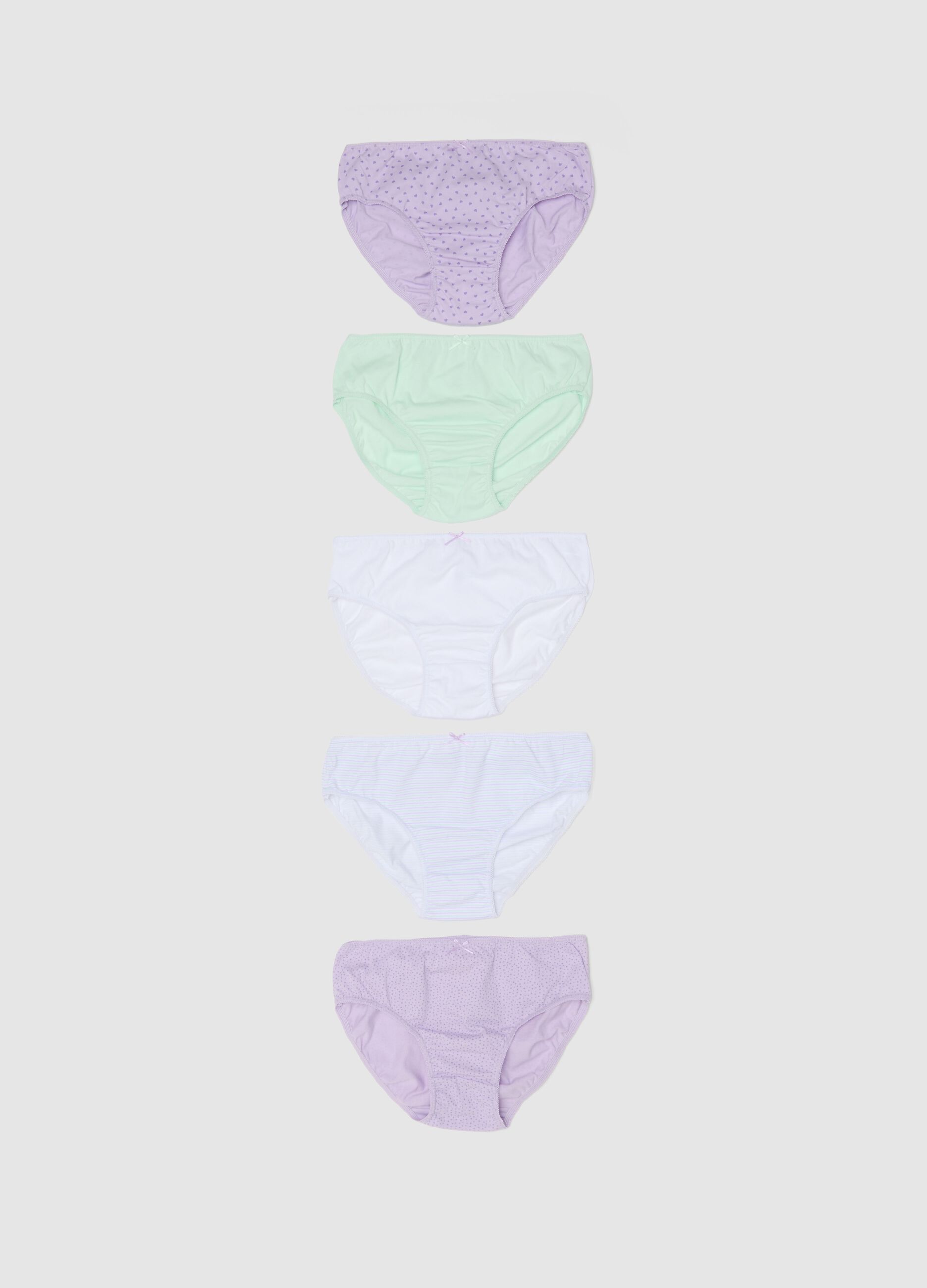 Girls' regular fit multicolour pure cotton briefs multipack
