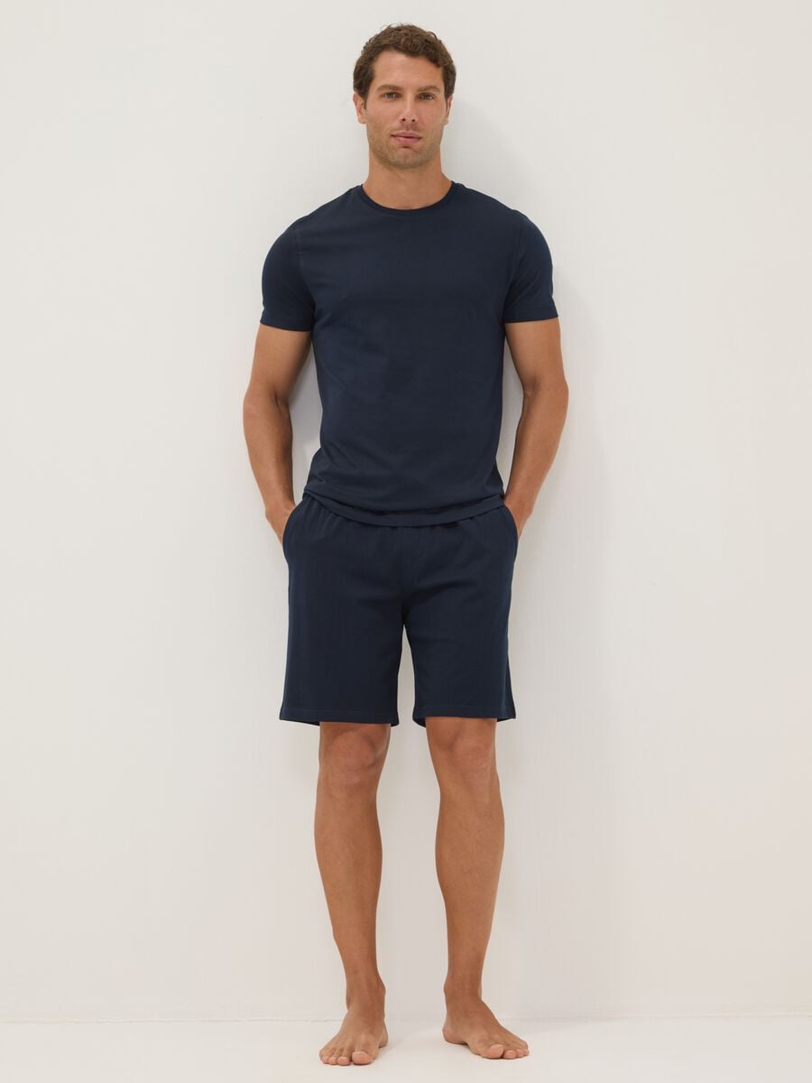 Blaue Pyjamashorts aus Bio-Baumwolle_0
