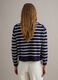 Blue jumper with white stripes in pure cotton regular fit_3