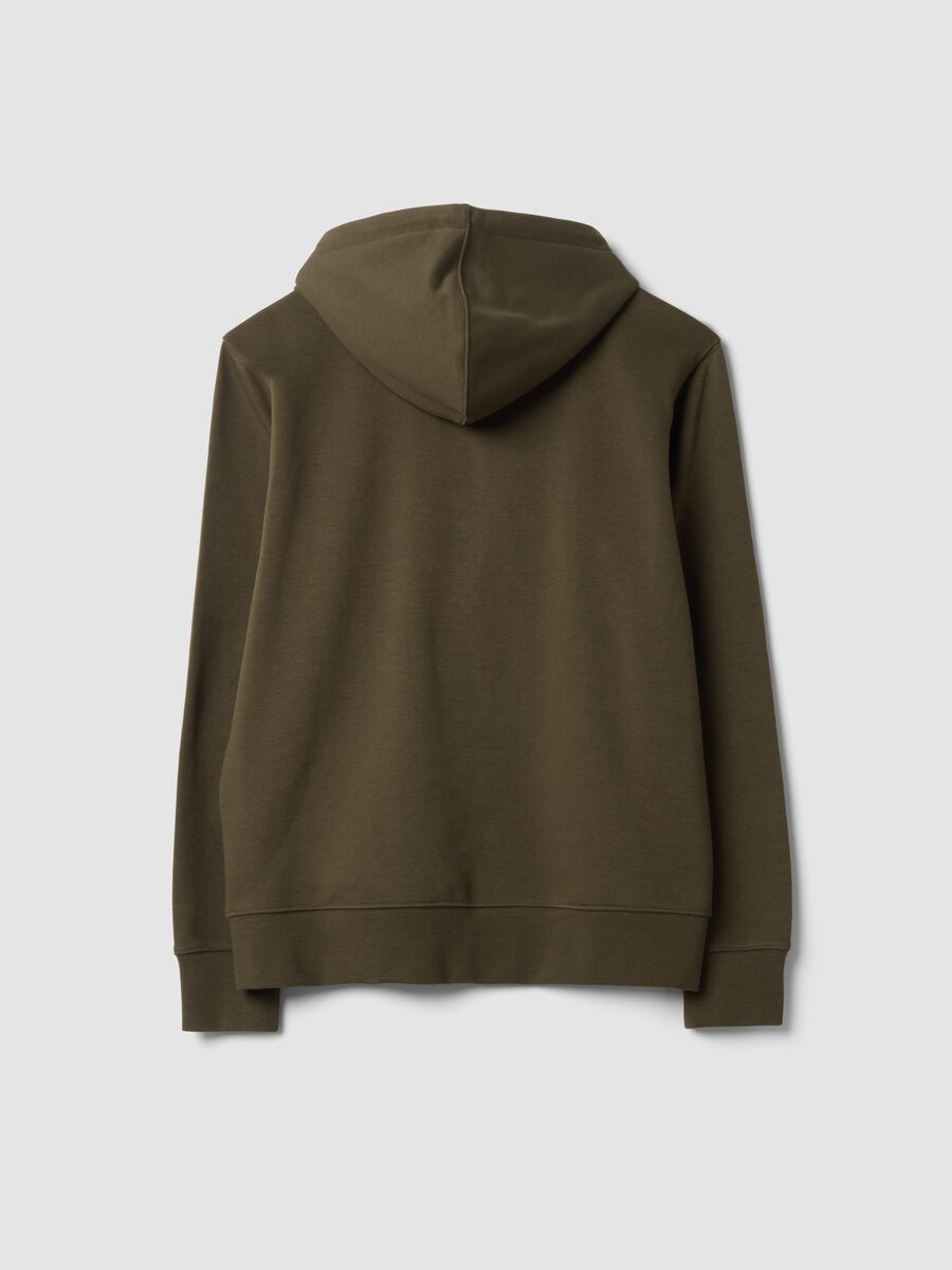 Brown cotton-blend hoodie sweatshirt with crew neck_2
