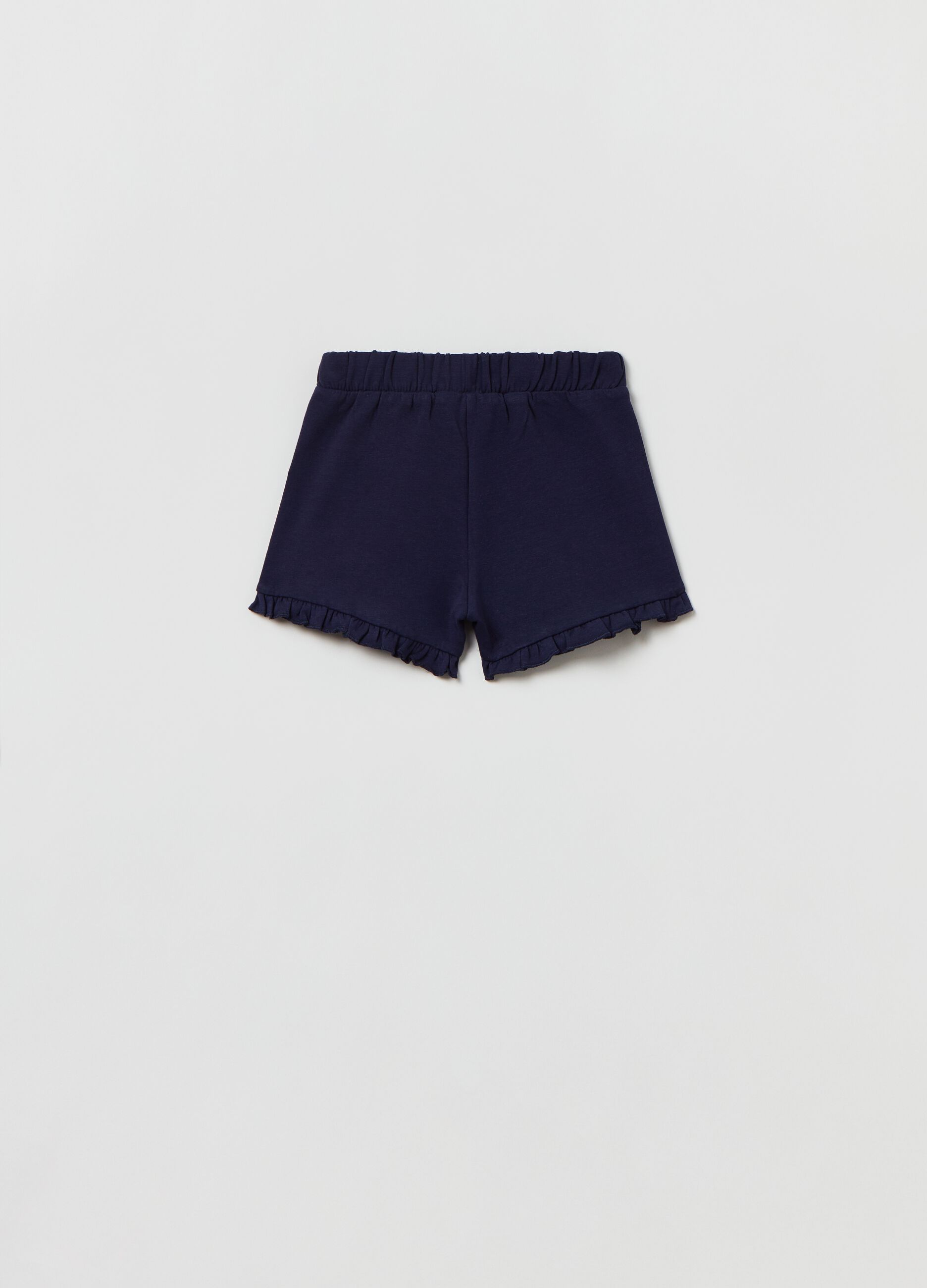 Shorts de tejido rizado con lacito