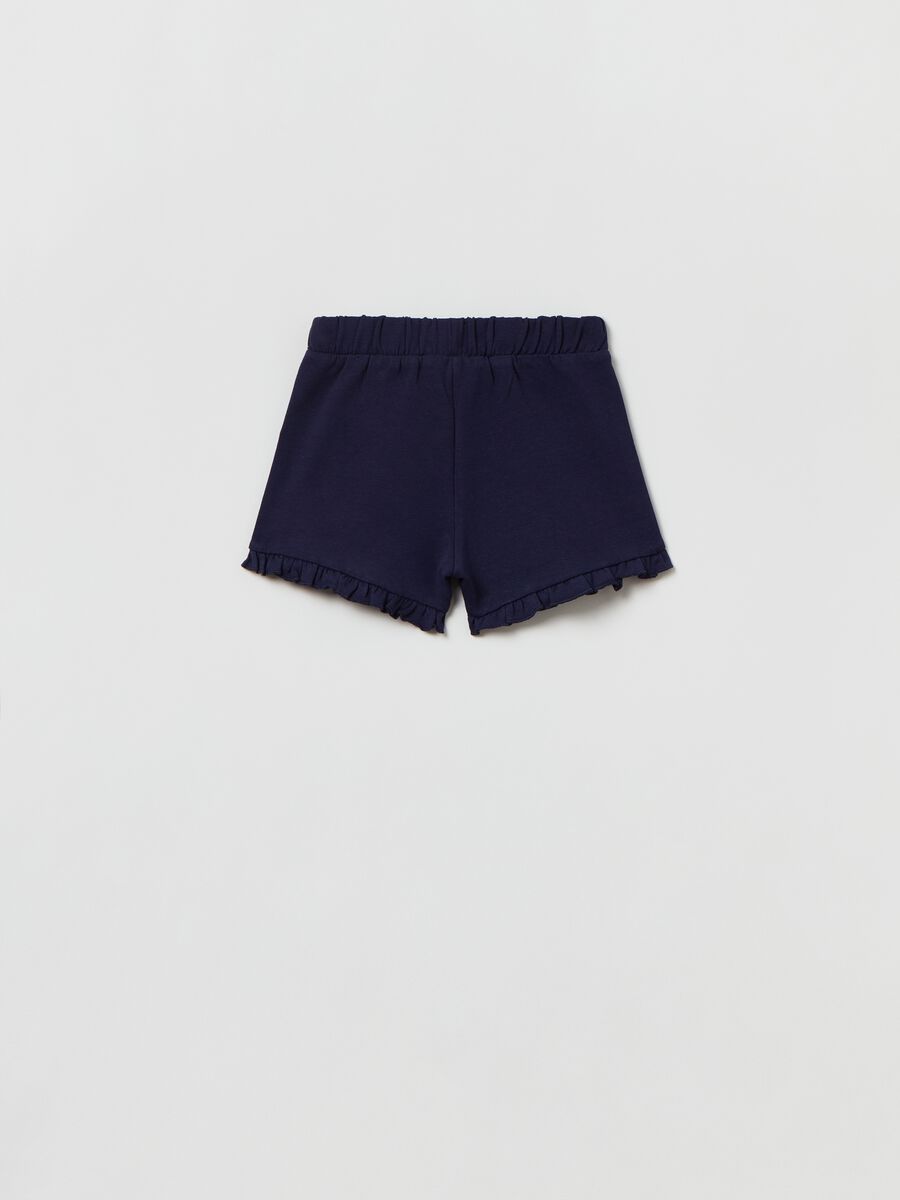 Shorts de tejido rizado con lacito_1