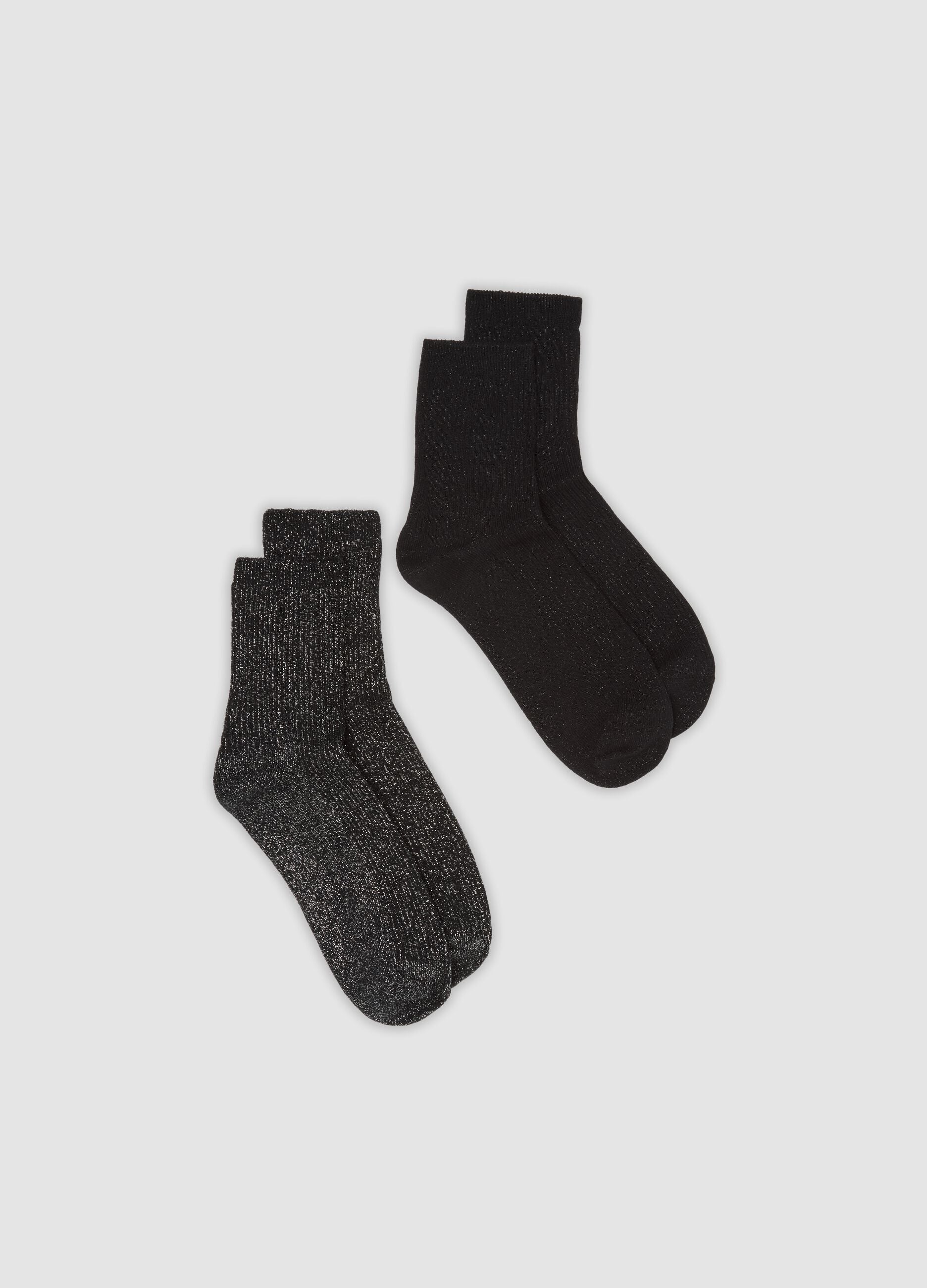 2er-Pack schwarze Socken aus elastischer Bio-Baumwolle