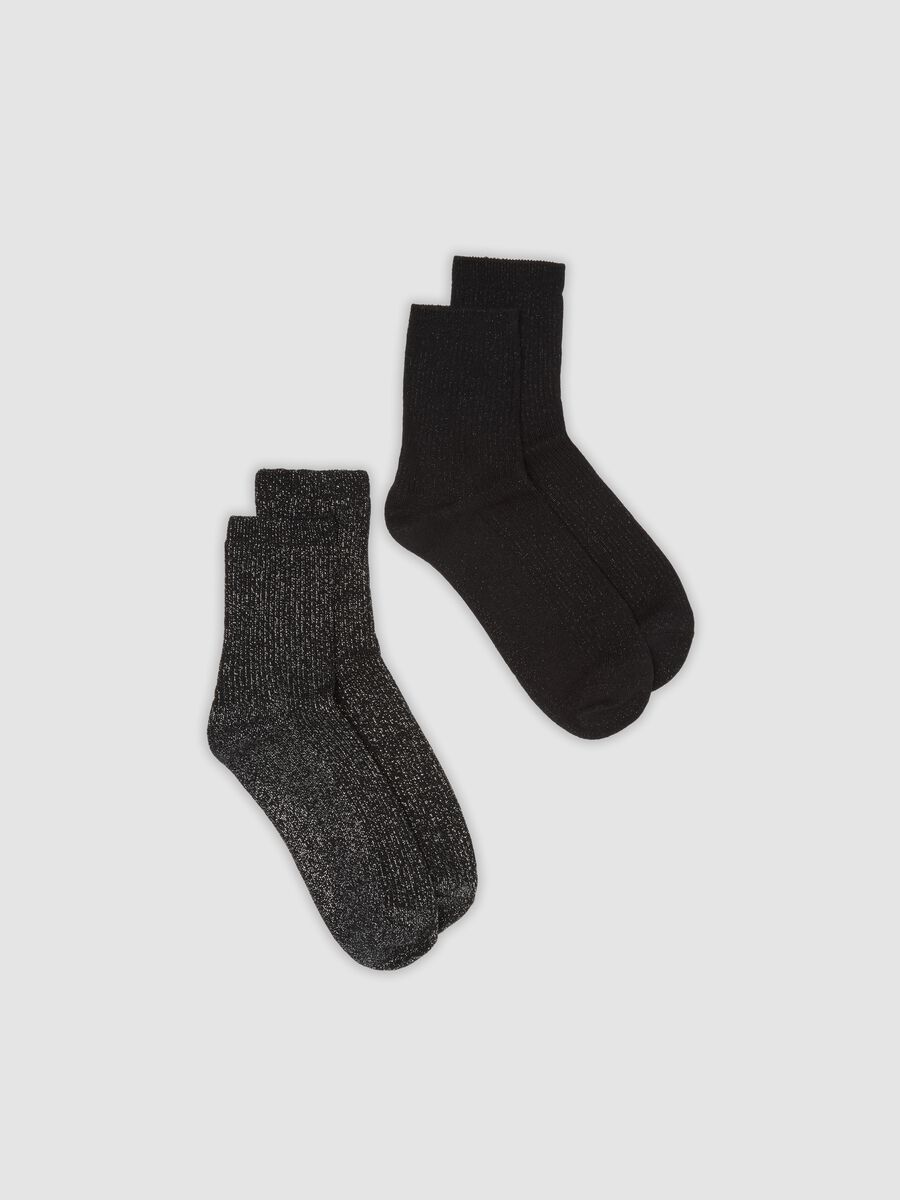 2er-Pack schwarze Socken aus elastischer Bio-Baumwolle_0