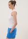 White fitted ribbed stretch cotton tank top_0