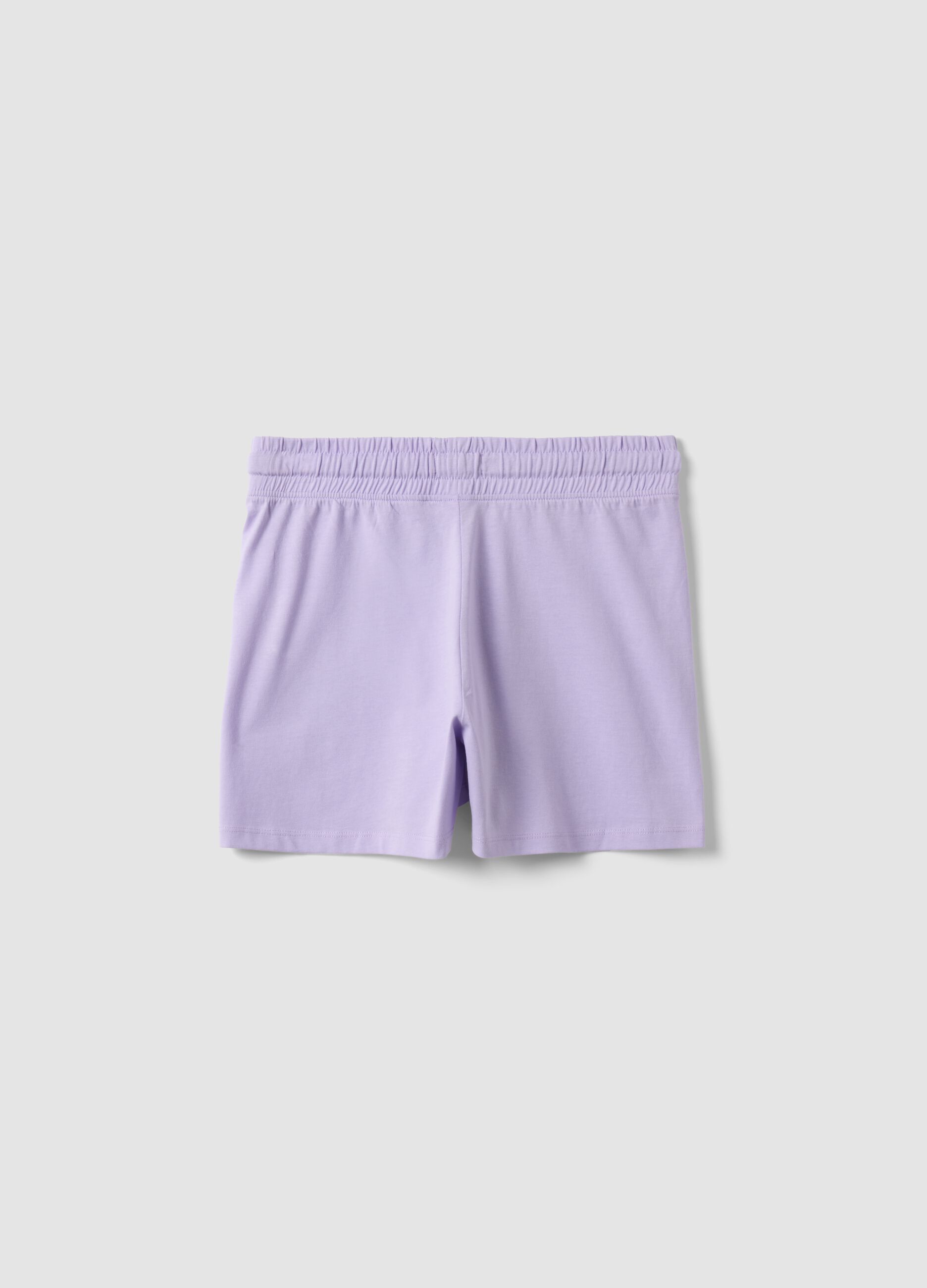Girls&rsquo; purple pure cotton regular-fit shorts