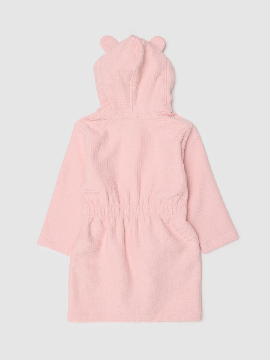 Pink pure cotton baby girls&rsquo; cow bathrobe_1