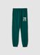 Jogger verdi in puro cotone stile college regular fit_0