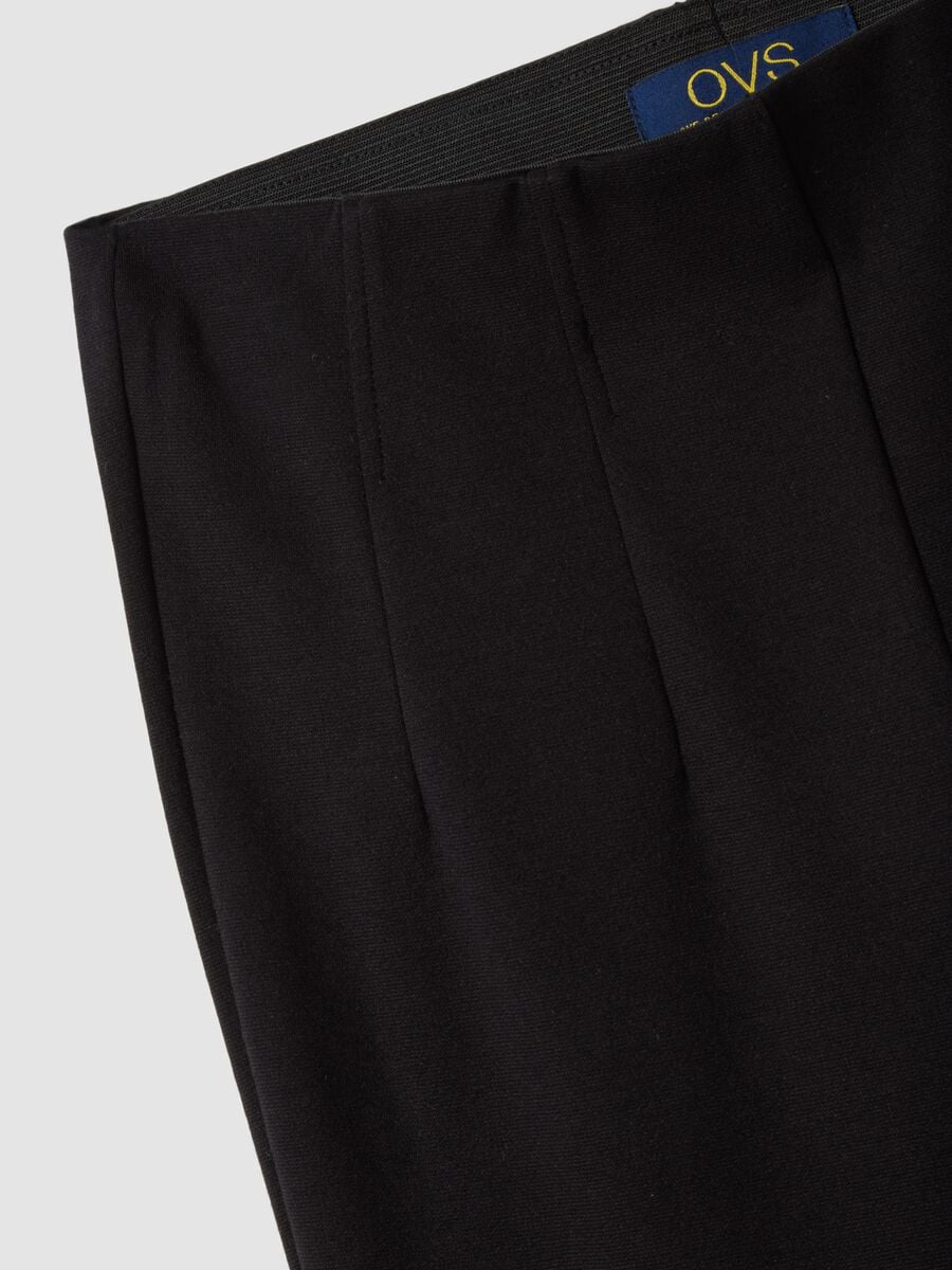 Leggings neri in punto Milano di viscosa elasticizzata slim fit_5