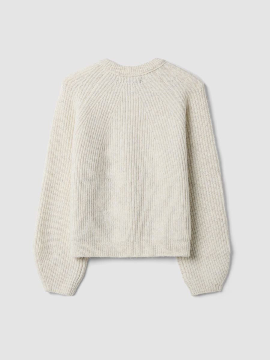 Beige ribbed wool-blend crew-neck jumper_2
