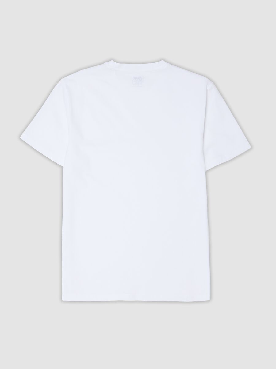 White mercerised pure cotton crew-neck T-shirt_2