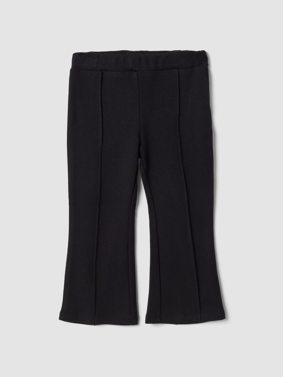 Schwarze Schlagleggings aus Stretch-Baumwolle f&uuml;r Baby-M&auml;dchen_0