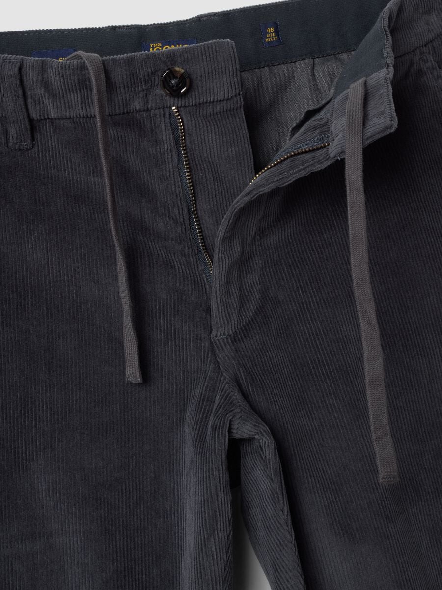 Pantaloni chino grigi in cotone elasticizzato slim fit_1