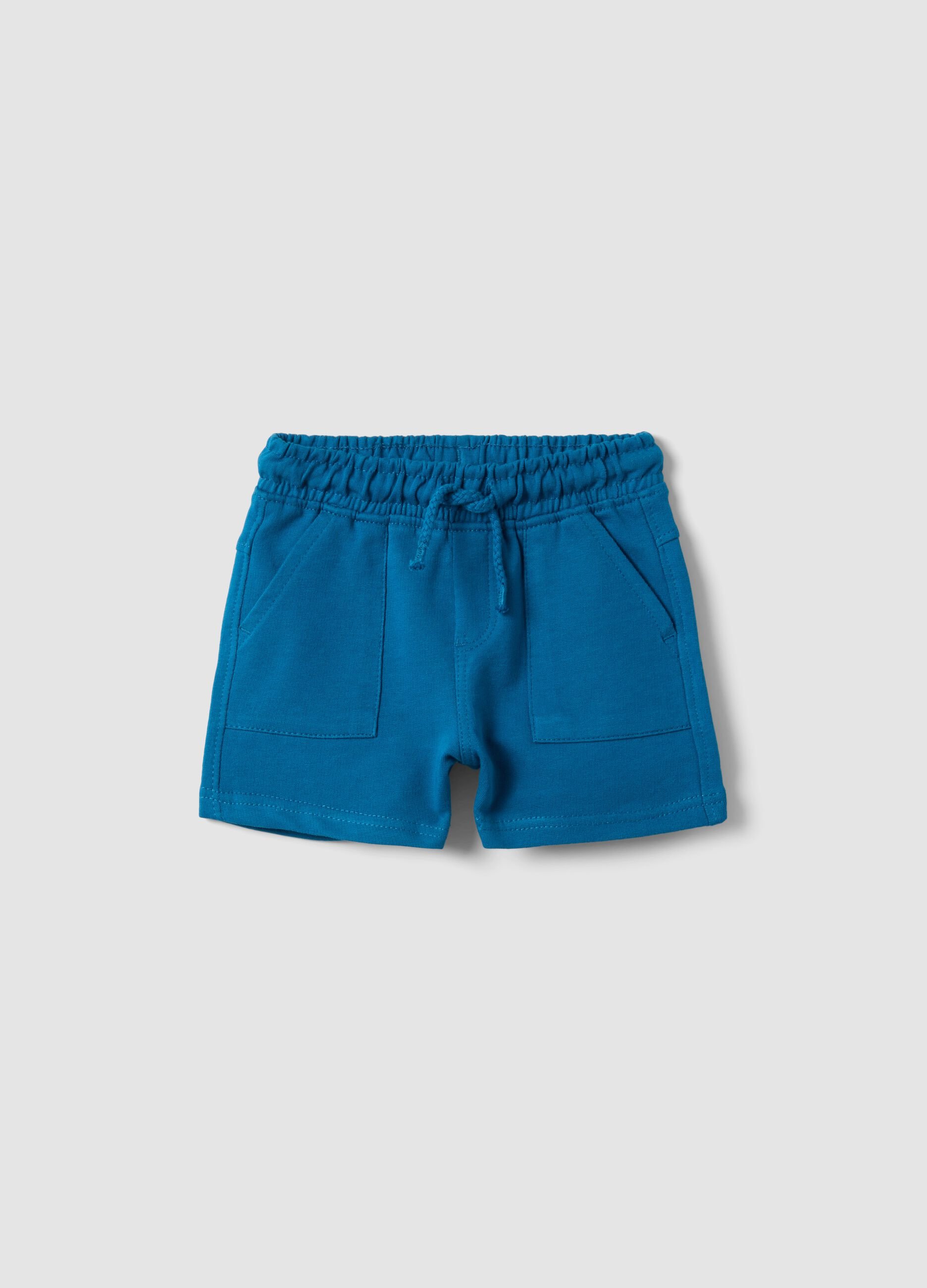 Baby Regular Fit Blue Pure Cotton Shorts