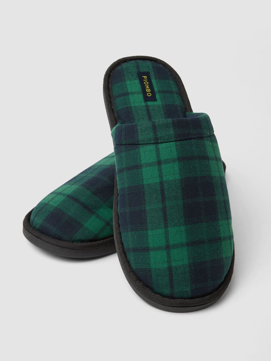 Green and blue checked slippers_2