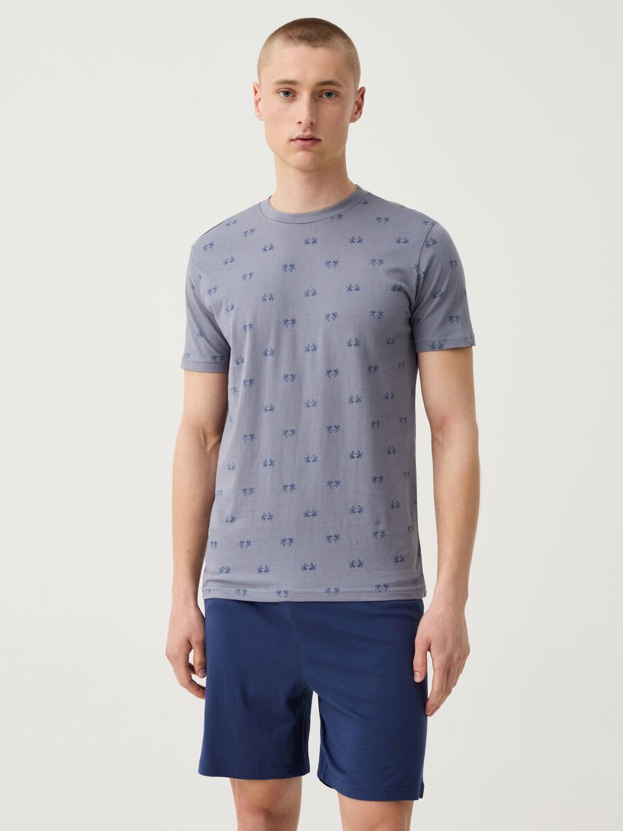 Short pyjamas with crab print_0