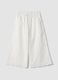 Pantaloni culotte in puro cotone bianchi da bambina con ricami_0