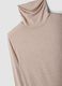 Beiger Pullover aus elastischer Viskose mit Stehkragen, Regular Fit_5
