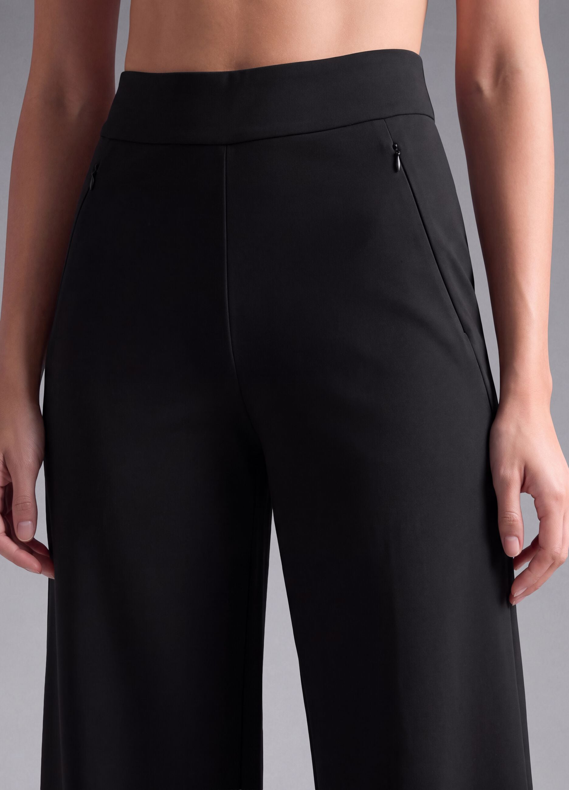 Black wide-leg stretch trousers ALTAVIA STUDIO