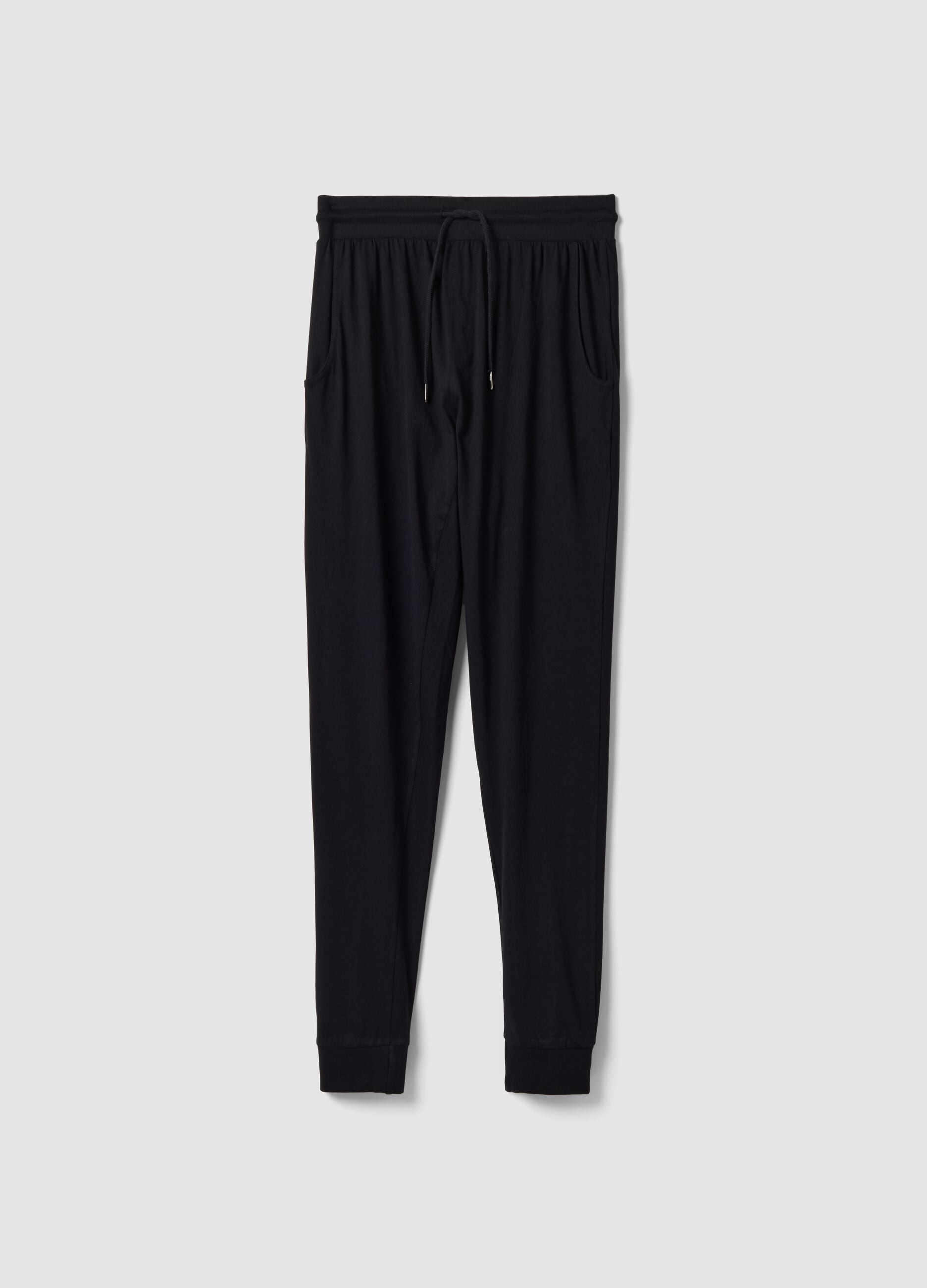 Blaue Pyjamahose aus Bio-Baumwolle mit elastischem Bund