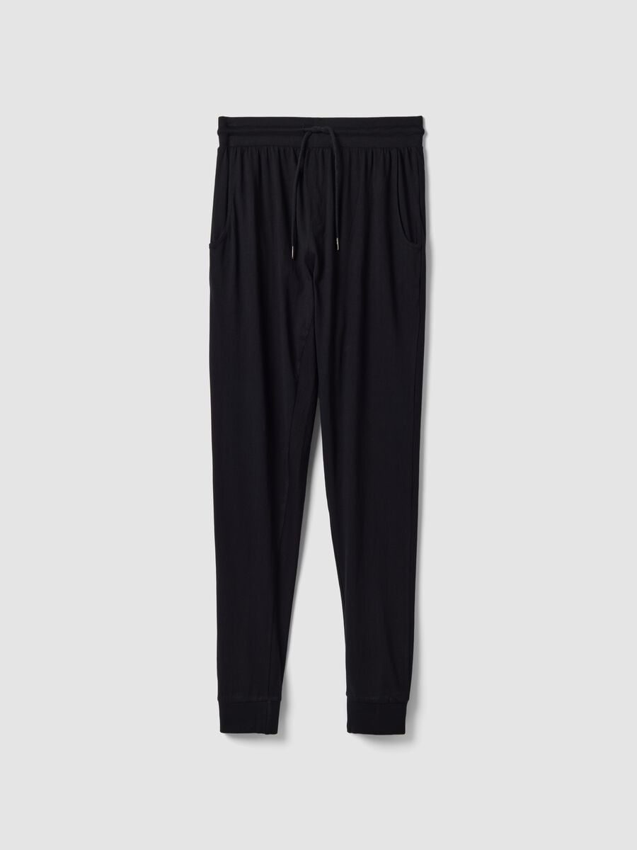 Blaue Pyjamahose aus Bio-Baumwolle mit elastischem Bund_4
