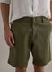 Green stretch cotton chino shorts, regular fit_3