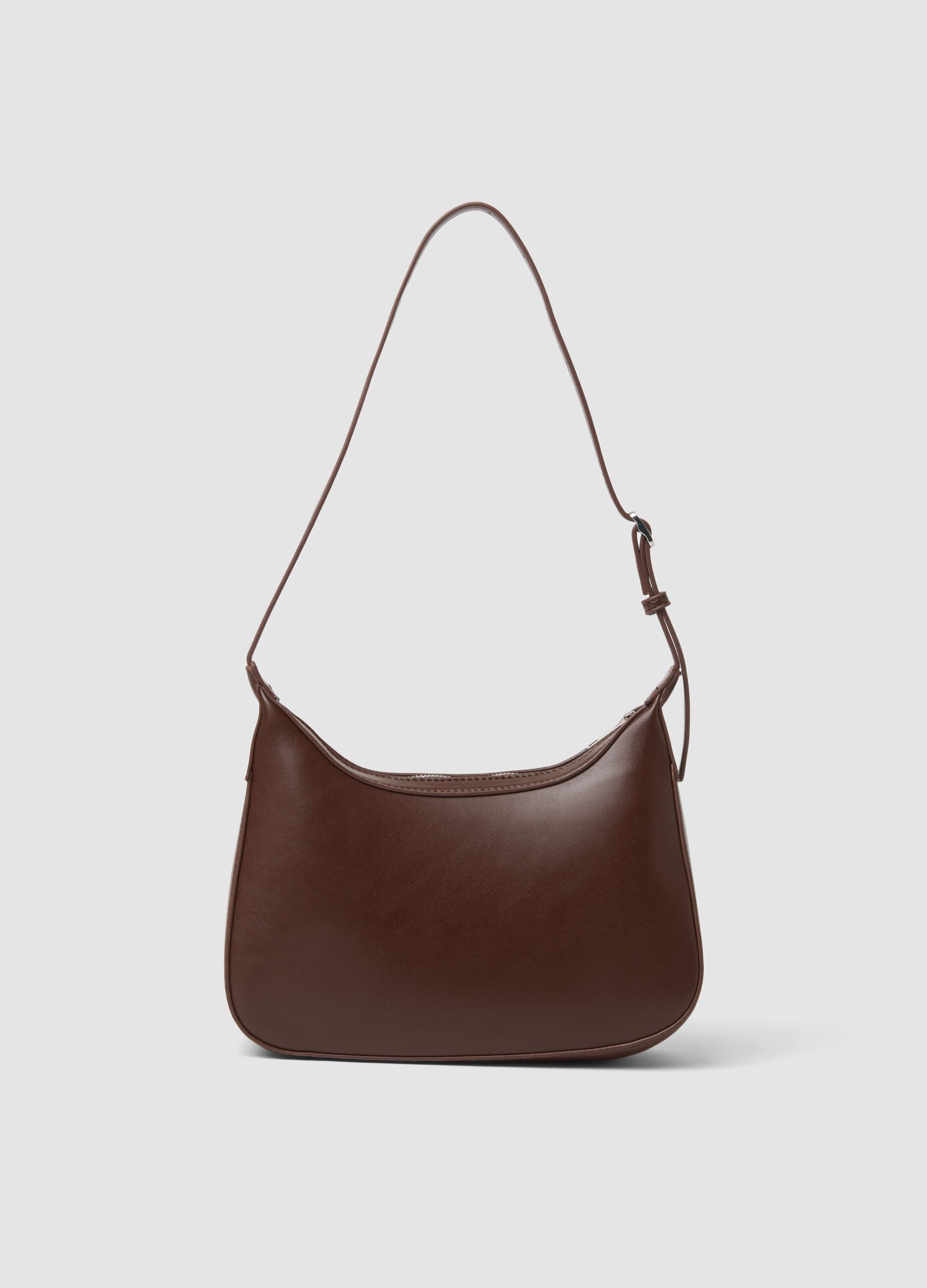 Brown shoulder bag with adjustable strap