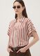 Multicolour striped pure viscose short-sleeve oversized shirt_0