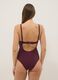 Purple draped stretch swimsuit with shaping effect_4