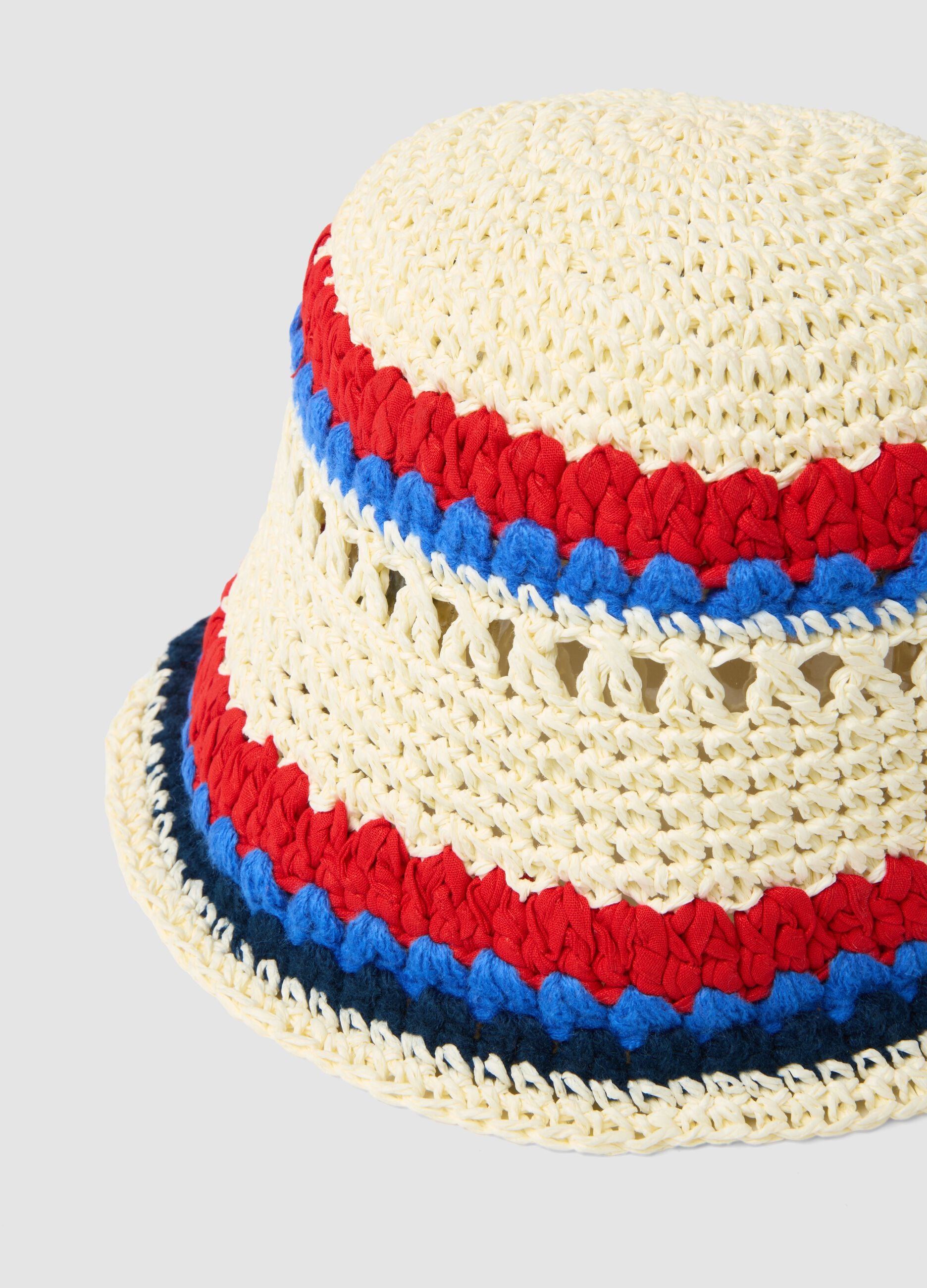 Multicolor-Bucket-Hat aus Papier- und Baumwollmix