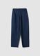 Blue regular-fit stretch cotton trousers_0
