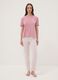 Pink organic cotton pyjama T-shirt with front slogan_1
