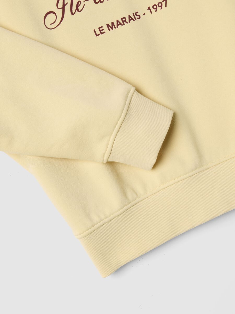 Yellow cotton blend sweatshirt regular fit_5
