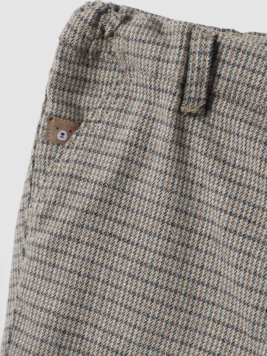 Pantaloni grigi in viscosa elasticizzata a fantasia regular fit_2