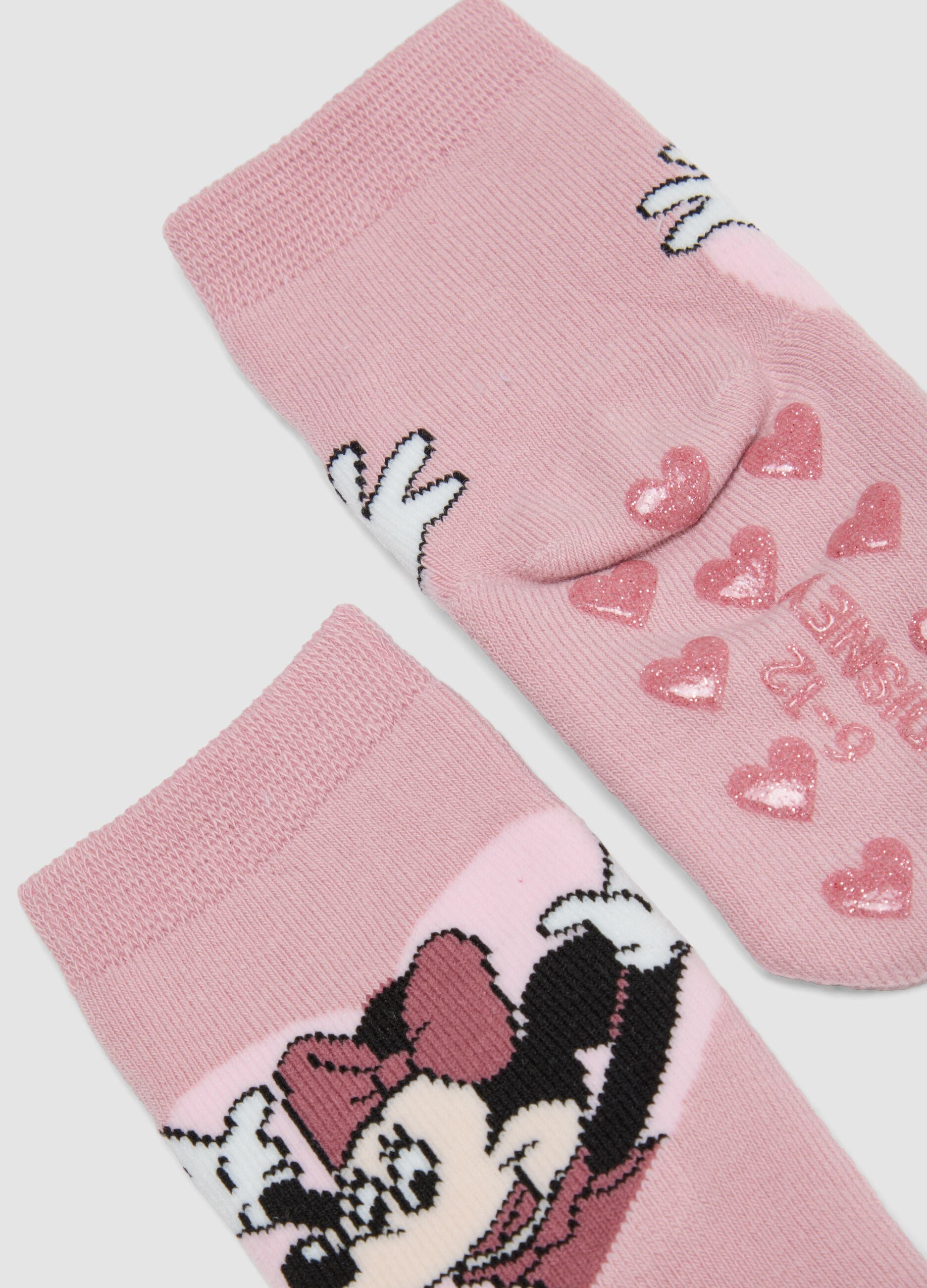 2er-Pack rutschfeste Socken aus elastischer Bio-Baumwolle mit Minnie-Print