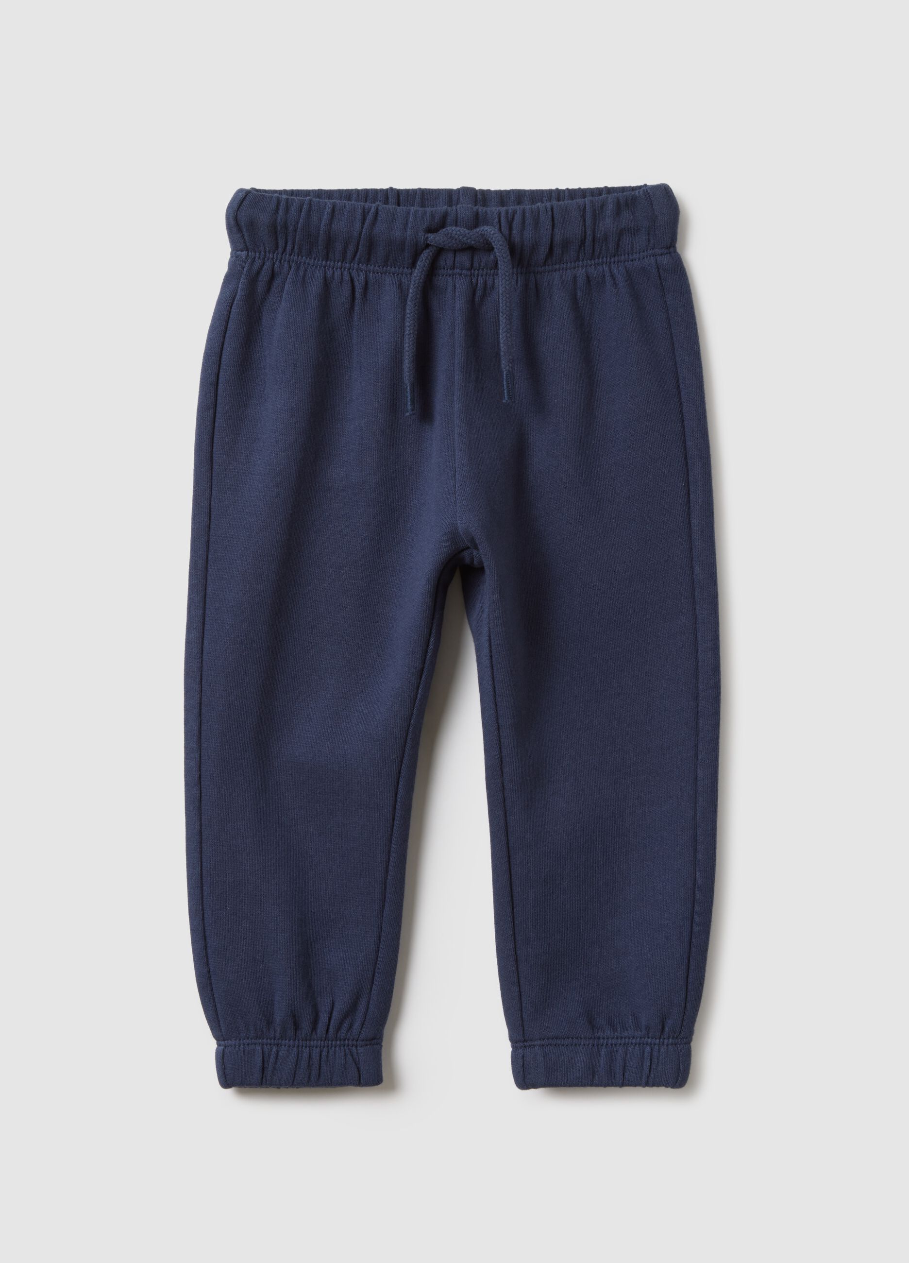 Children's blue cotton jogger trousers with regular fit