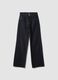 Jeans denim azuis em algod&atilde;o puro, wide leg e cintura subida_0