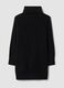 Schwarzes Stretch-Wollkleid mit Rollkragen_2