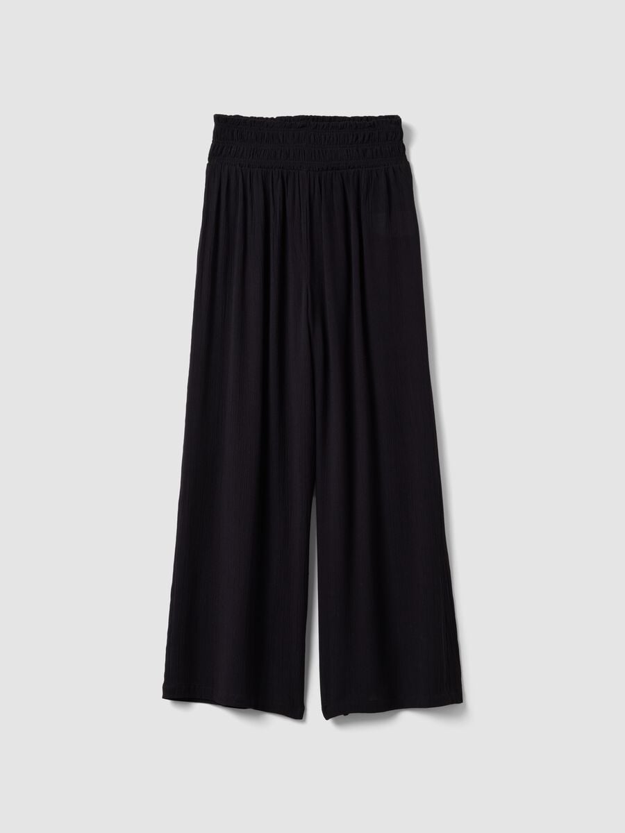 Pantalon palazzo noir en viscose pure_3