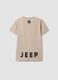 T-shirt beige 100 % coton avec imprim&eacute; devant et dos_5