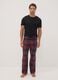 Red checked organic cotton flannel pyjama trousers_0