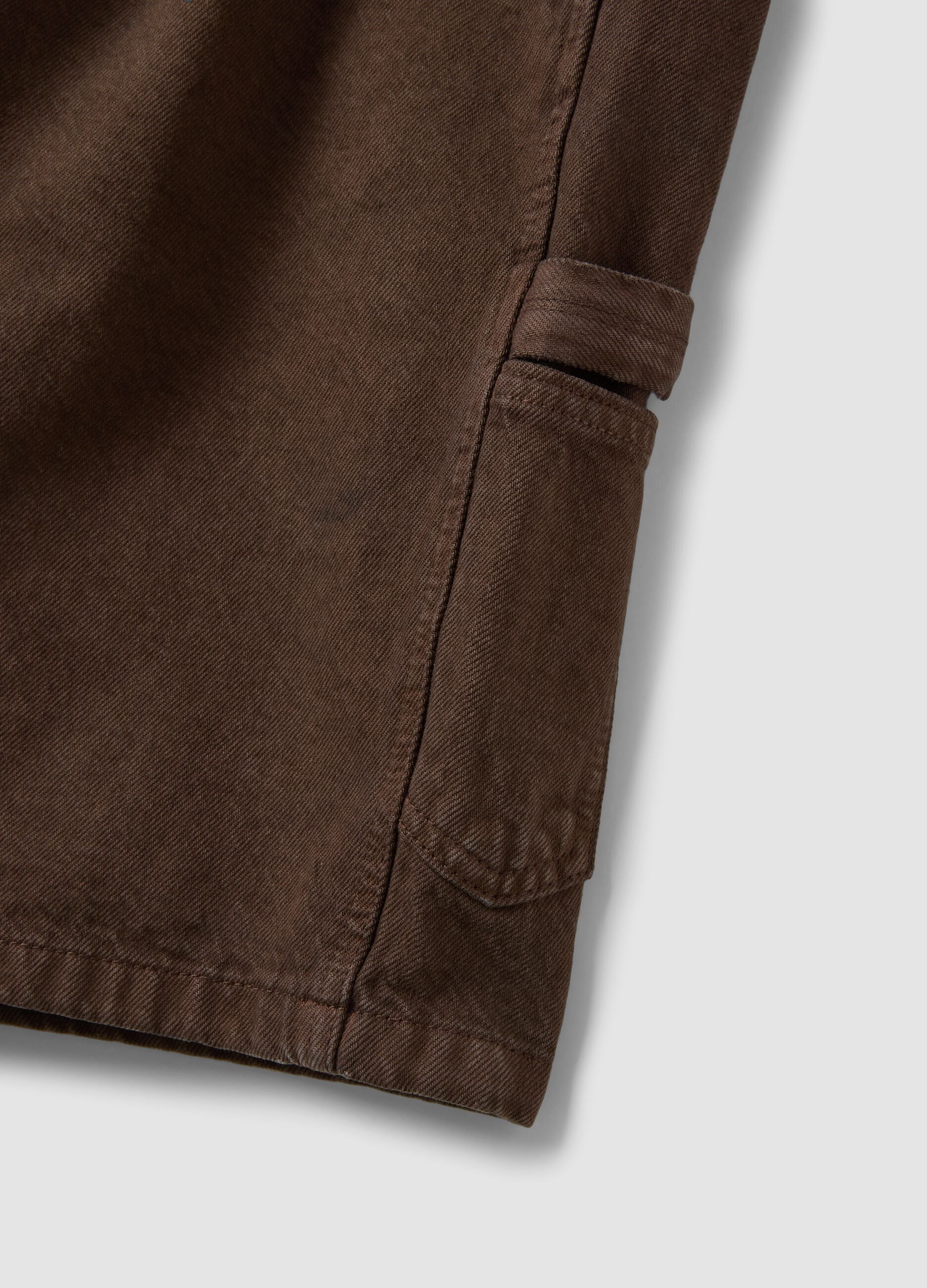 Braune Bermuda-Shorts aus reiner Baumwolle