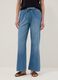 Blue pure cotton wide-leg denim jeans_1