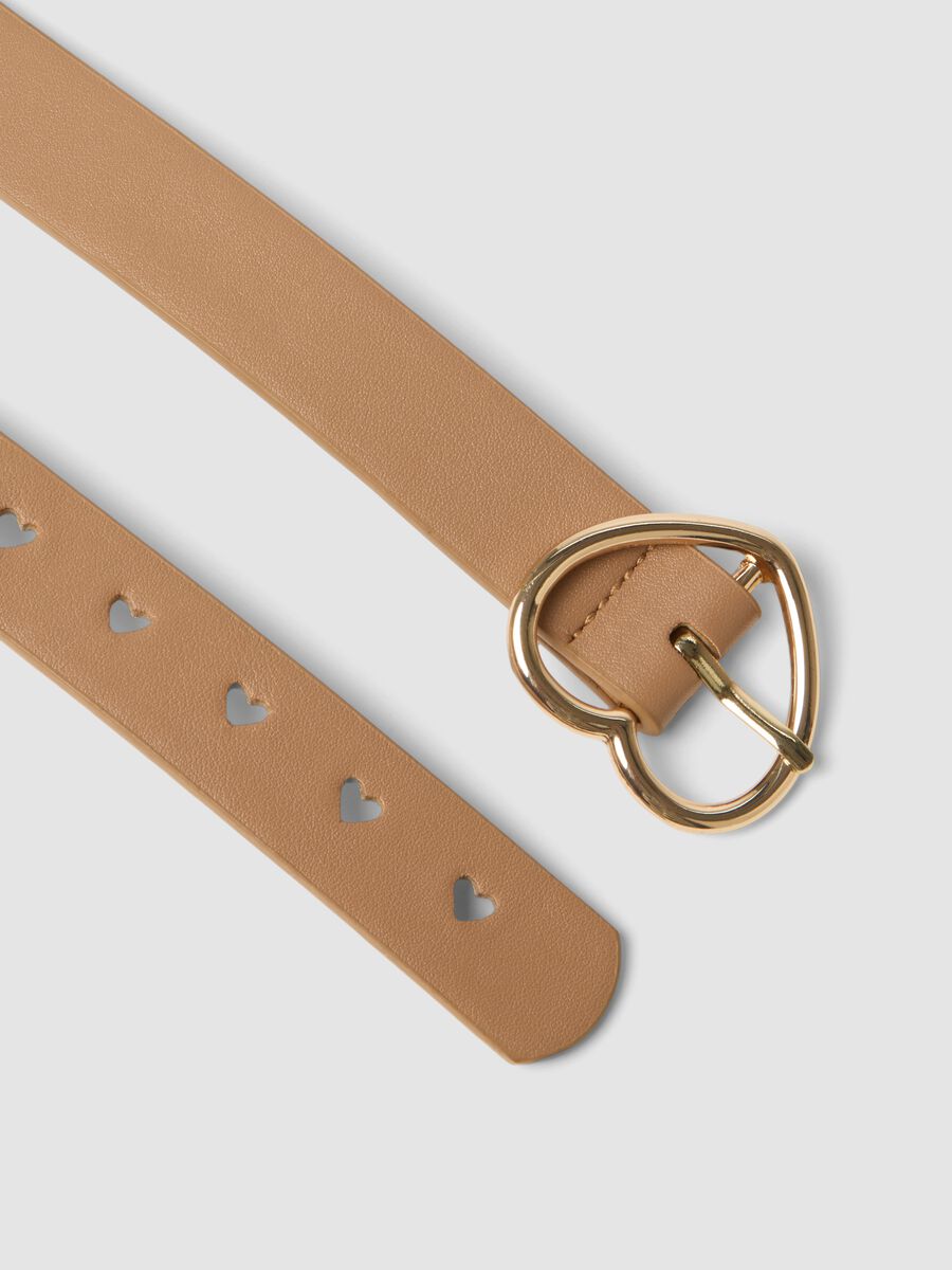 Brown belt with perforated heart buckle_2